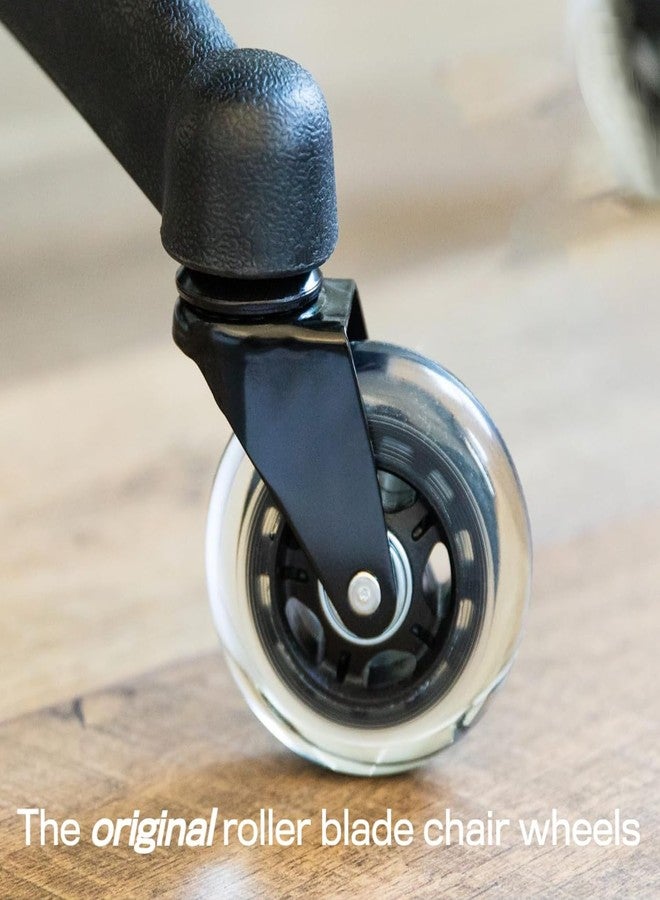 KARP Office Chair Caster Wheels - 3 Inch Office Chair Wheels Replacement, Desk Chair Wheels for Computer and Gaming Chair, Safe for All Floors and Carpets (3 Inch Plunger Transparent Wheel) - Image 3